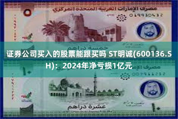 证券公司买入的股票能跟买吗 ST明诚(600136.SH)：2024年净亏损1亿元