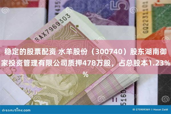 稳定的股票配资 水羊股份（300740）股东湖南御家投资管理有限公司质押478万股，占总股本1.23%