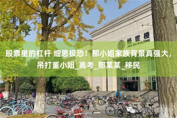 股票里的杠杆 细思极恐！那小姐家族背景真强大，吊打董小姐_高考_那某某_移民
